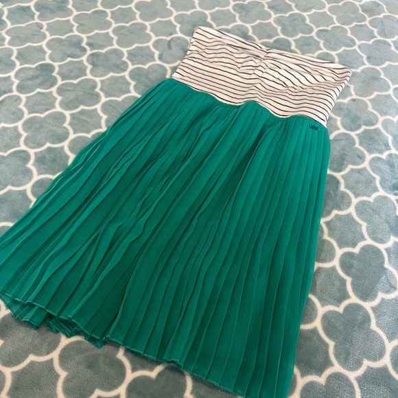 Roxy Striped Strapless Dress with Green Skirt - Picture 2 of 5
